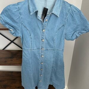 NWT Allegra K Denim Button-Up Women's Demin Dress Sz S
